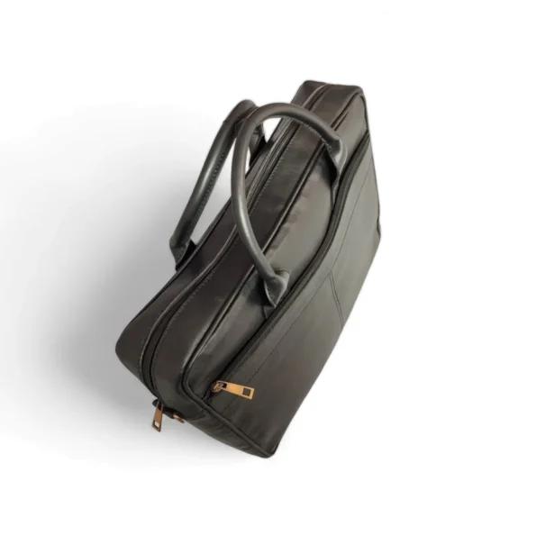 Black Leather Computer Bag for Men