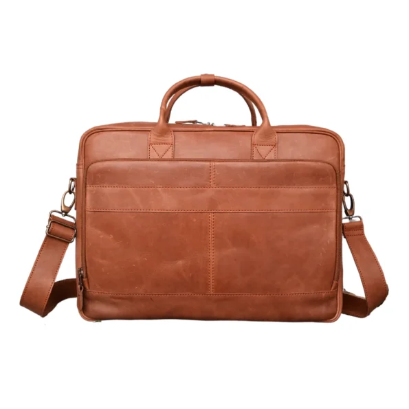 Brown Leather Laptop Briefcase