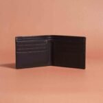 Black Cowhide Bi-Fold Wallet