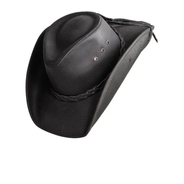 Cowboy Hat in Black Leather