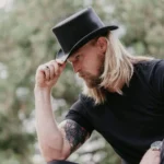 Stylish Leather Top Hat