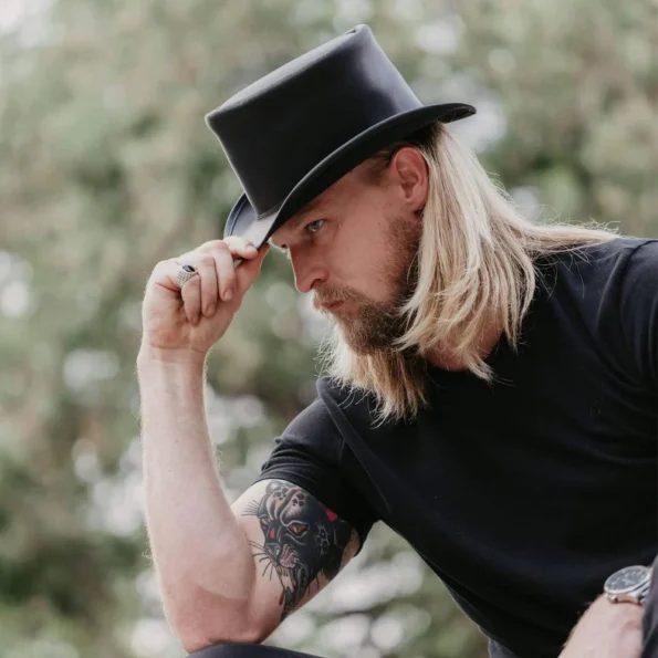 El Dorado Men's Black Leather Hat