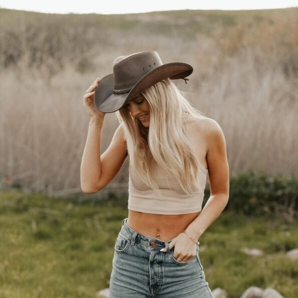Hollywood Leather Cowgirl Hat