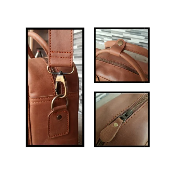 Light Brown Leather Laptop Bag