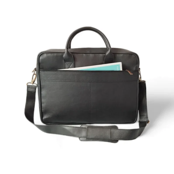 Men's Black Leather Laptop Sleeve