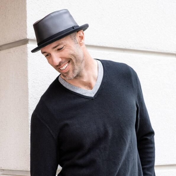 Men's Leather Trilby Hat