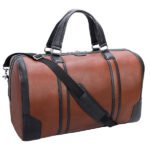 Men’s Two-Tone Leather Duffel Bag