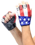 USA Flag Biker Fingerless Gloves