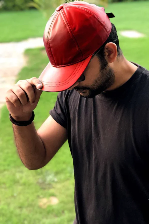 Unisex Baseball Leather Cap