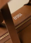 Full-grain leather gym bag