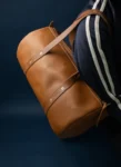 Full-grain leather gym bag