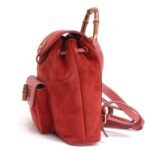 Red vintage suede backpack