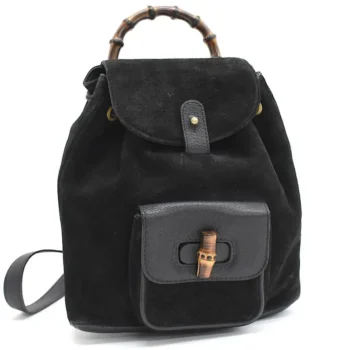 Bamboo suede leather backpack
