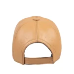 Dark Beige Leather Baseball Hat