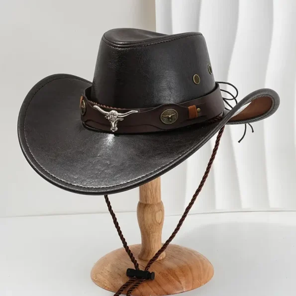 Cowboy Hat with Bull Metal Detail