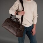 Dark Brown Leather Duffel