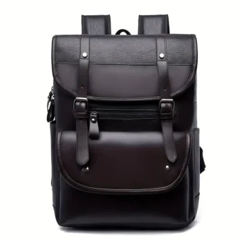 Faux leather backpack for men