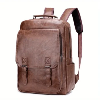 Faux leather men’s backpack