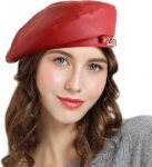 French Style PU Leather Beret