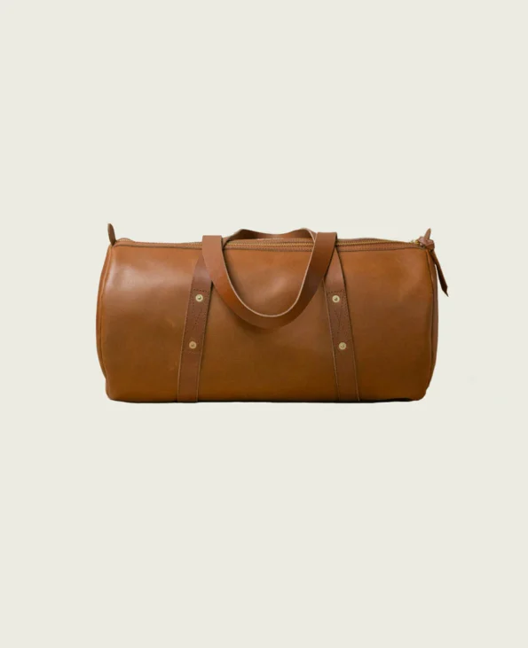 Full-grain leather gym bag