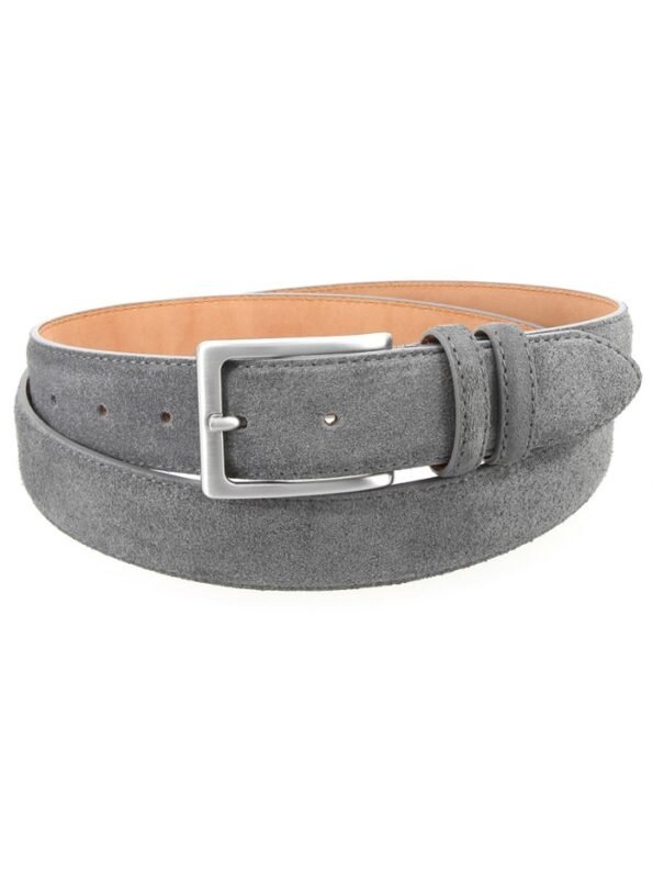 Grey suede leather belt