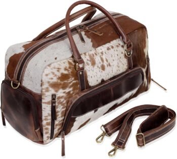 Large cowhide leather duffel