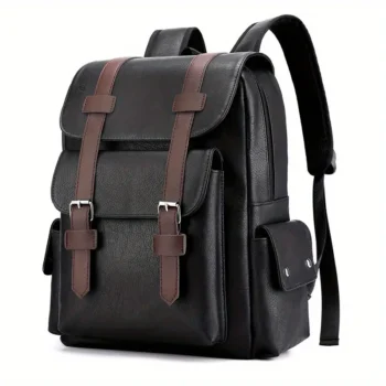 Large faux leather backpack