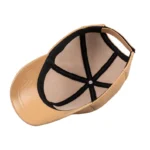 Dark Beige Leather Baseball Hat