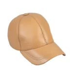 Dark Beige Leather Baseball Hat