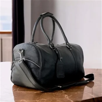 Leather carry-on duffle