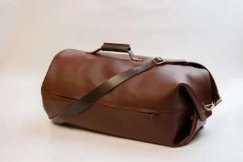 Leather travel duffle