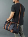 Soft leather gym bag for men
