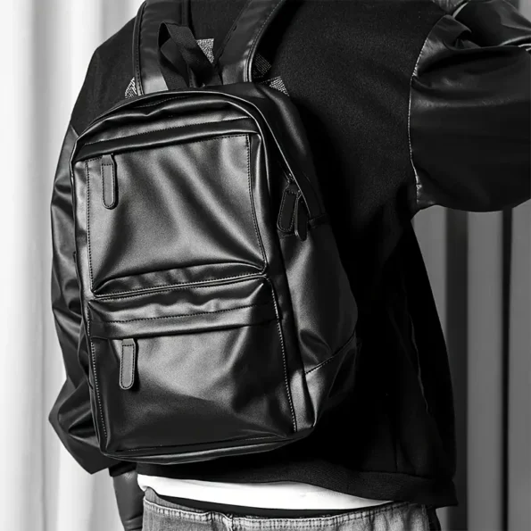 PU leather weekender backpack