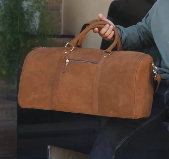 Personalized suede carryall