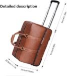 Leather rolling weekend bag