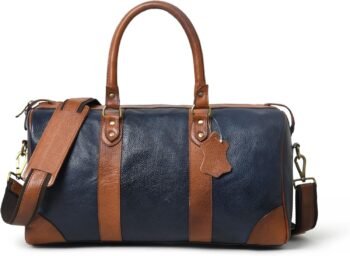 Soft leather gym bag for men