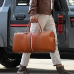 Leather travel bag for men