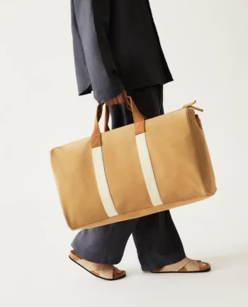Suede travel duffel