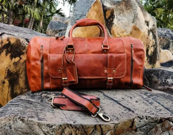 Vacation leather duffel
