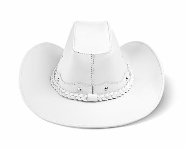 White Cowgirl Hat in Leather