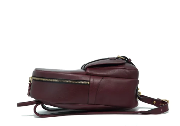 Zippered Leather Backpack