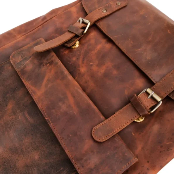 Antique-Style Leather Backpack