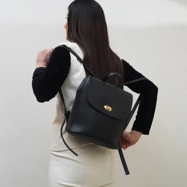 Black Leather Daypack
