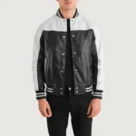 Terrance black and white leather jacket