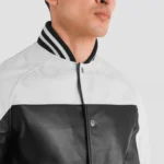 Terrance black and white leather jacket