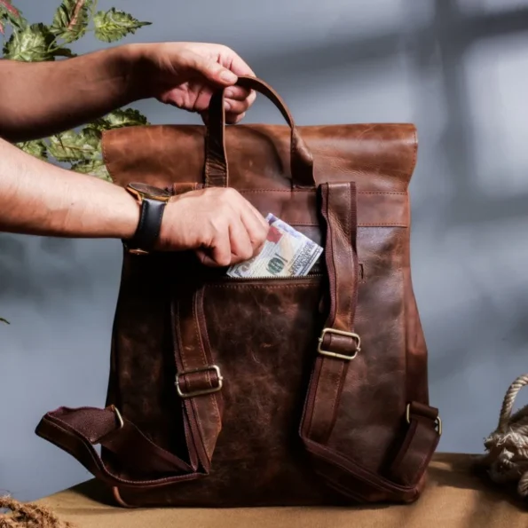 Hand-stitched leather