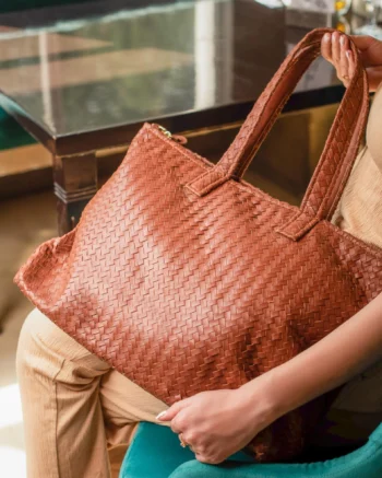 Handwoven leather bags