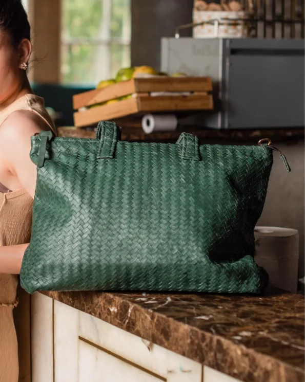 Handwoven leather bags