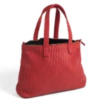 Red Woven Leather Bag