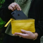 Mini Yellow Leather Clutch